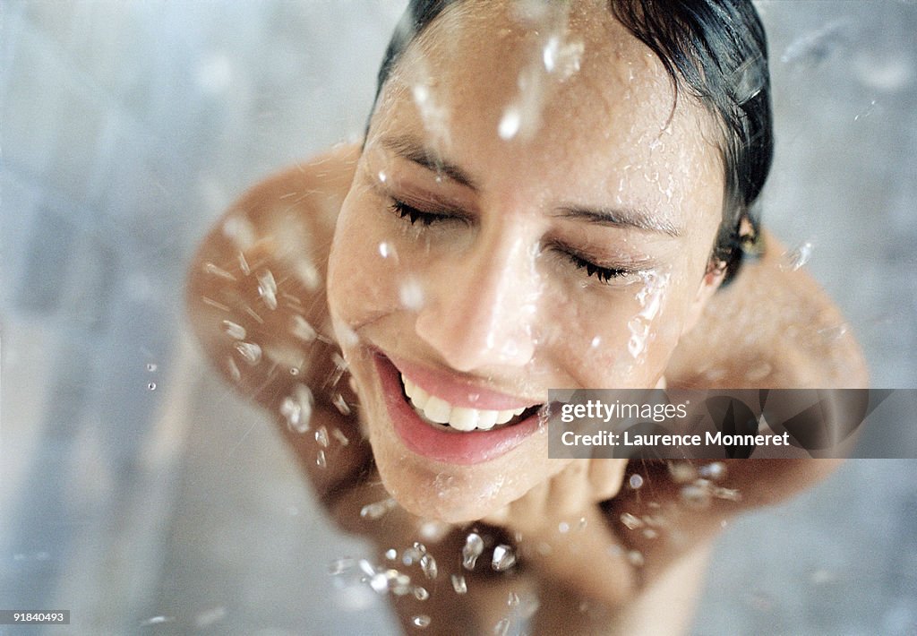 Woman showering