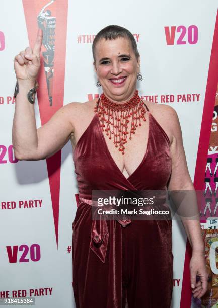 Playwright and V-Day Founder Eve Ensler attends The Red Party - 20th Anniversary Celebration Of V-Day and The Vagina Monologues at Manhattan Theater...
