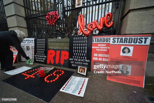 On the 37th anniversary of the Stardust nightclub tragedy, candles and flowers were placed outside Leinster House by relatives of the 48 victims of...