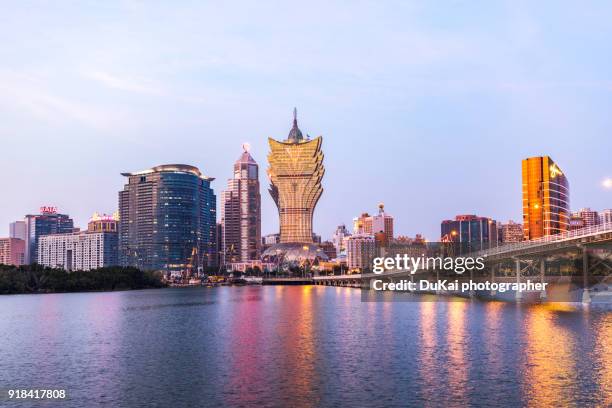 macau night - macao fotografías e imágenes de stock