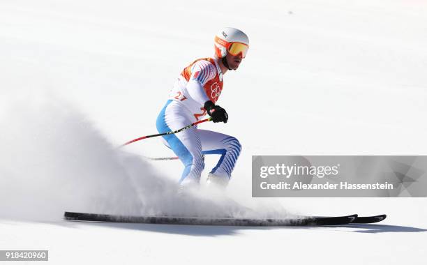 Jared Goldberg of the United States makes a run during the Men's Downhill on day six of the PyeongChang 2018 Winter Olympic Games at Jeongseon Alpine...