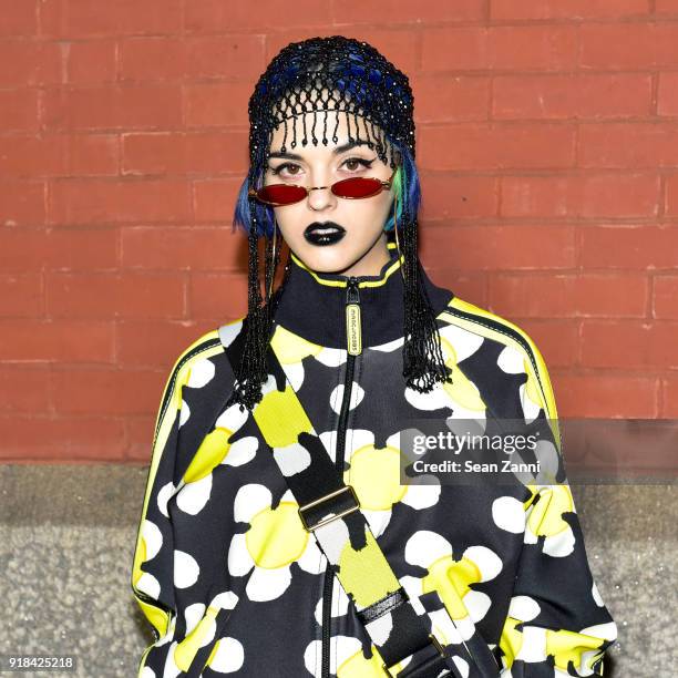 Sita Abellan attends the Marc Jacobs Fall 2018 fashion show during New York Fashion Week at Park Avenue Armory on February 14, 2018 in New York City.
