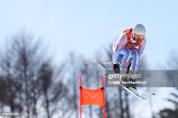 Jared Goldberg of United States competes in the Men's Downhill at Jeongseon Alpine Centre on February 15, 2018 in Pyeongchang-gun, South Korea.