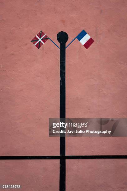 fronton of basque pelota in ghetary, french basque country - jai alai stock pictures, royalty-free photos & images