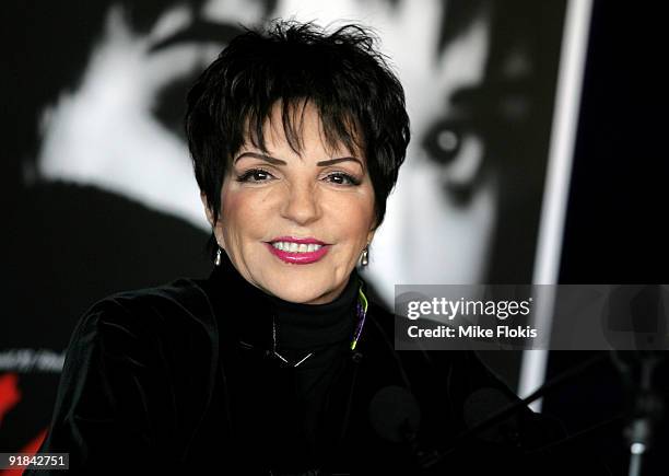 Liza Minnelli attends a press conference ahead of her tour 'Liza's at the Palace' at the Sydney Opera House on October 13, 2009 in Sydney, Australia.