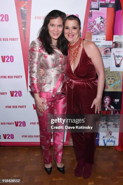 Director Diane Paulus and playwright, founder of V-Day and One Billion Rising, and co-founder of City of Joy, Eve Ensler attends V20: The Red Party,...