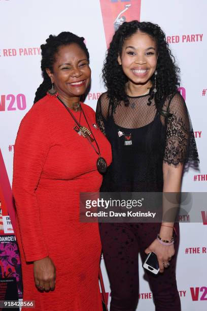Actor Tonya Pinkins and guest attend V20: The Red Party, a 20th anniversary celebration of V-Day and The Vagina Monologues, featuring a performance...