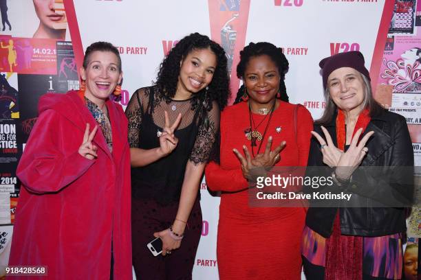 Amy Emmerich, Tonya Pinkins, Amy Goodman and guest attend V20: The Red Party, a 20th anniversary celebration of V-Day and The Vagina Monologues,...