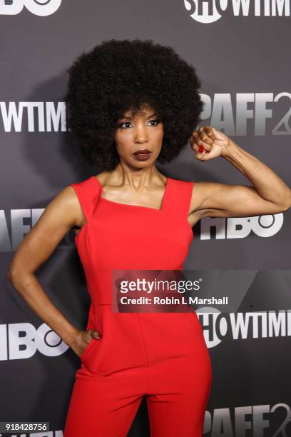 Actress Elise Neal attends the Pan African Film Festival red carpet and screening of Marvel Studios "Black Panther" at Cinemark Baldwin Hills...