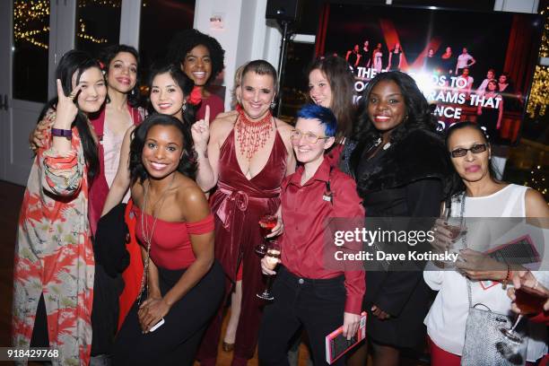 Olivia Oguma, Em Grosland, Ashley Bryant, Eve Ensler, Molly Carden, Joaquina Kalukango and guest attend V20: The Red Party, a 20th anniversary...