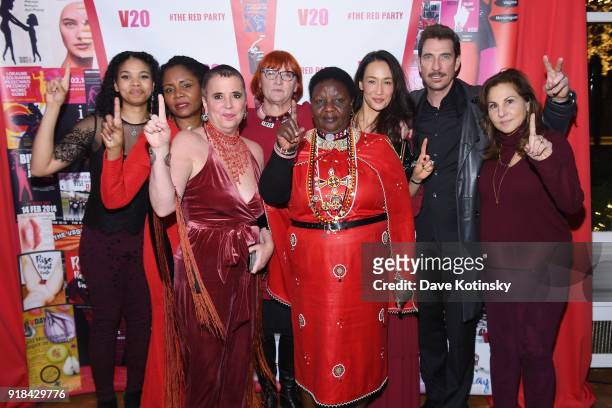 Tonya Pinkins, Rada Boric, Maggie Q, Dylan McDermott, Regina K. Scully, Eve Ensler, Agnes Pareyio and guest attend V20: The Red Party, a 20th...