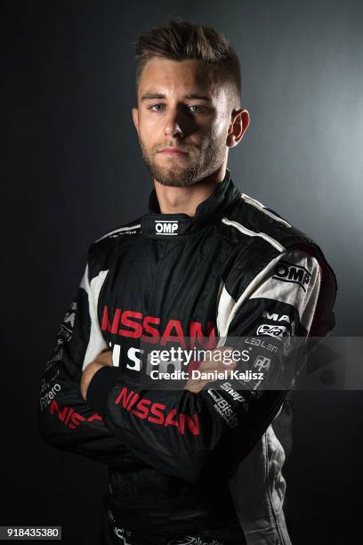 Andre Heimgartner driver of the Nissan Motorsport Nissan Altima poses during the 2018 Supercars Media Day at Fox Studios on February 15, 2018 in...