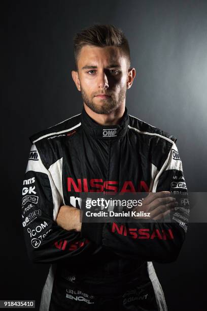 Andre Heimgartner driver of the Nissan Motorsport Nissan Altima poses during the 2018 Supercars Media Day at Fox Studios on February 15, 2018 in...