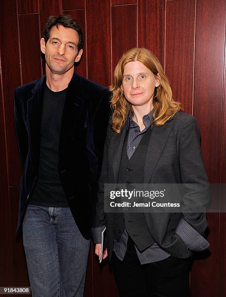 Writer Greg Pierotti and writer Leigh Fondakowski at the premiere of "The Laramie Project: 10 Years Later" at Lincoln Center for the Performing Arts...