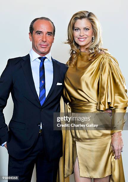 Designer Lloyd Klein and model Kathy Ireland pose for a portrait at Fashion Group International of Los Angeles' "Meet The Designers" at the Standard...