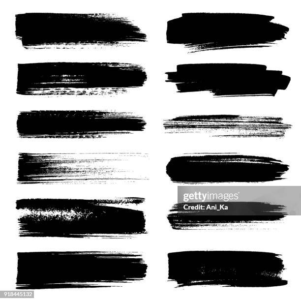 ilustrações de stock, clip art, desenhos animados e ícones de set of strokes - pincelada