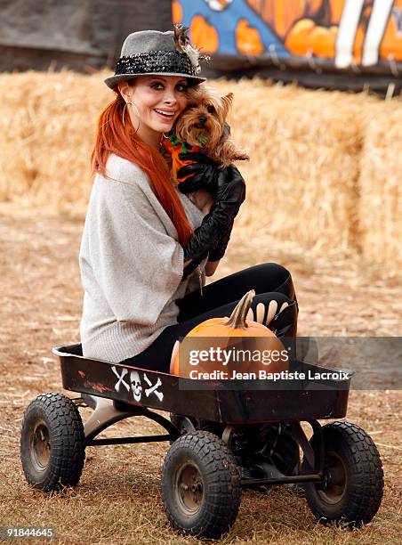 Phoebe Price visits the Mr Bones Pumpkin Patch on October 12, 2009 in Los Angeles, California.