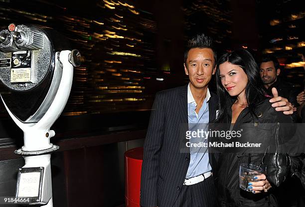 Designers Eric Kim and Kelly Nishimoto attend Fashion Group International of Los Angeles' "Meet The Designers" at the Standard Hotel on October 12,...