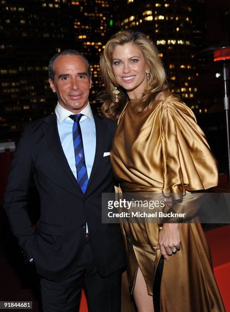 Designer Lloyd Klein and actress Kathy Ireland attend Fashion Group International of Los Angeles' "Meet The Designers" at the Standard Hotel on...