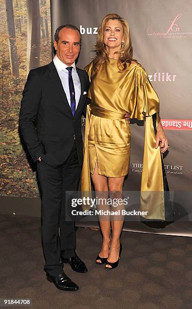 Designer Lloyd Klein and actress Kathy Ireland arrive at Fashion Group International of Los Angeles' "Meet The Designers" at the Standard Hotel on...
