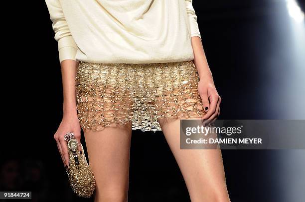 Model displays a creation of Anteprima Spring/Summer 2010 ready-to-wear collection on September 29, 2009 during the Women's fashion week in Milan....