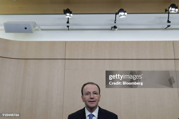 Mark Schneider, chief executive officer of Nestle SA, looks on ahead of a news conference announcing the company's full year results in Vevey,...