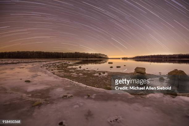 star trail over kentucky lake - kentucky landscape stock pictures, royalty-free photos & images
