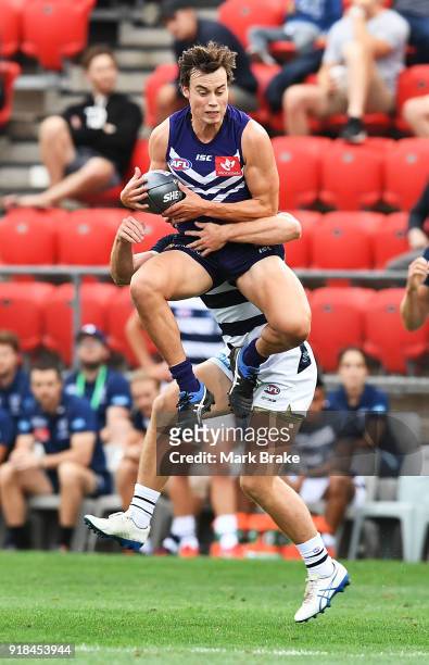 Tom North during the AFLX match between Geelong and Fremantle at Hindmarsh Stadium on February 15, 2018 in Adelaide, Australia.
