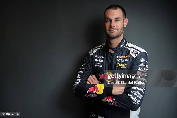 Shane Van Gisbergen driver of the Red Bull Holden Racing Team Holden Commodore ZB poses during the 2018 Supercars Media Day at Fox Studios on...