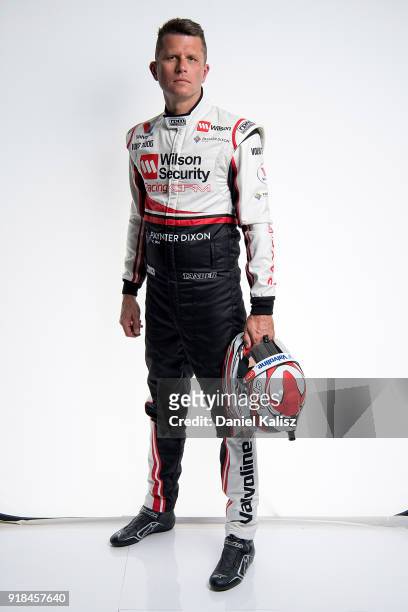 Garth Tander driver of the Wilson Security Racing GRM Holden Commodore ZB poses during the 2018 Supercars Media Day at Fox Studios on February 15,...