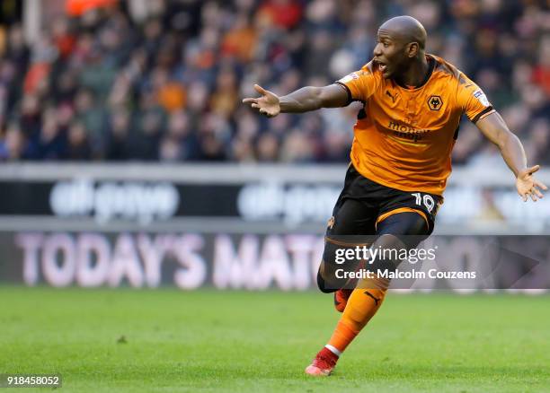 Benik Afobe of Wolverhampton Wanderers during the Sky Bet Championship match between Wolverhampton and Queens Park Rangers at Molineux on February...