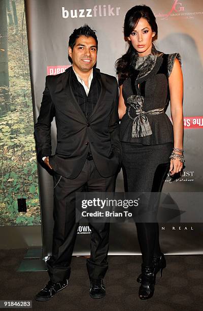 Designer Uriel Saenz and Catalina Lopez attend FGILA Hosts Downtown LA Fashion Week Kick Off Cocktail Party at The Standard Hotel on October 12, 2009...