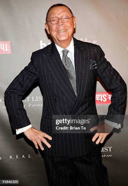 Designer James Galanos attends FGILA Hosts Downtown LA Fashion Week Kick Off Cocktail Party at The Standard Hotel on October 12, 2009 in Los Angeles,...