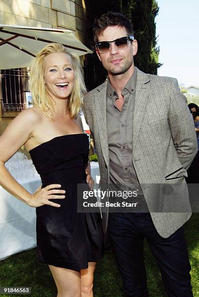 Actress Angela Featherstone and Actor Gale Harold attend the 8th Annual GLEH Garden Party on October 11, 2009 in Los Angeles, California.