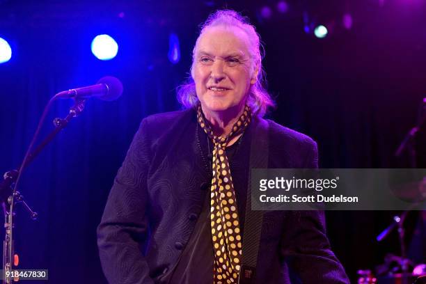 Rock and Roll Hall of Fame member Dave Davies, co-founder of The Kinks, performs onstage during the opening of his 2018 USA tour at The Roxy on...