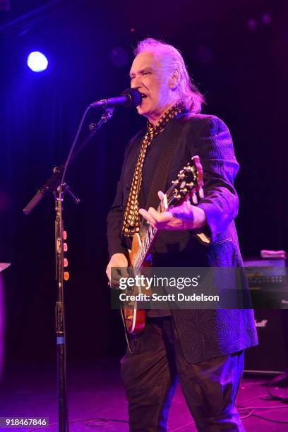 Rock and Roll Hall of Fame member Dave Davies, co-founder of The Kinks, performs onstage during the opening of his 2018 USA tour at The Roxy on...