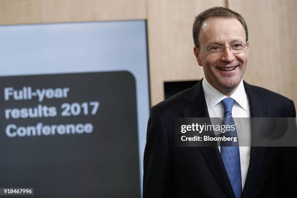 Mark Schneider, chief executive officer of Nestle SA, departs a news conference announcing the company's full year results in Vevey, Switzerland, on...