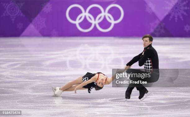 Valentina Marchei and Ondrej Hotarek of Italy compete during the Pair Skating Free Skating at Gangneung Ice Arena on February 15, 2018 in Gangneung,...