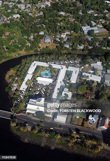 The sprawling Aggie Grey's Hotel dominates the mouth of the Vaisigano River in the capital Apia in Samoa on October 4, 2009. The dame of the Pacific...