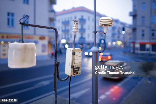 Berlin, Germany A measuring station which measures the concentration of poisonous particulate matter in the air stands on a street in Berlin...