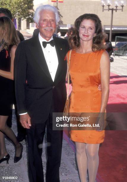 Actor Efrem Zimbalist, Jr. And daughter Actress Stephanie Zimbalist attend the 1997 Primetime Creative Arts Emmy Awards on September 7, 1997 at...