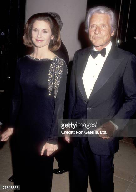 Actor Efrem Zimbalist, Jr. And daughter Stephanie Zimbalist attend the 48th Annual Golden Globe Awards on January 19, 1991 at Beverly Hilton Hotel in...