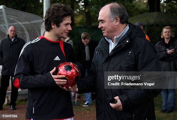 Lukas Lenz of Westfalen receives a trophy as the best scorer the U21 Federal State Cup of the German Football Association DFB at the Sportschule...