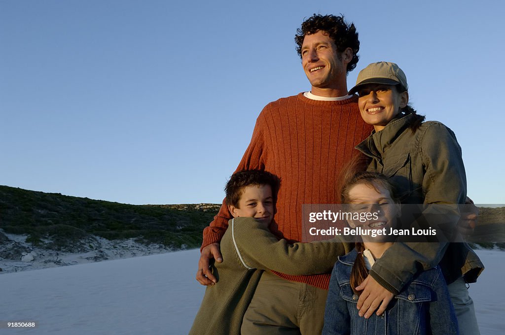 Family on beach