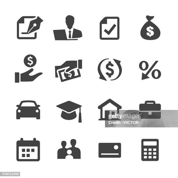 loan icons - acme series - auto silber stock illustrations