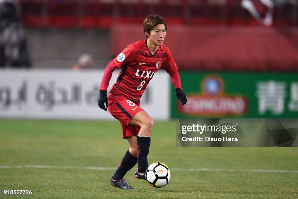 Shoma Doi of Kashima Antlers in action during the AFC Champions League Group H match between Kashima Antlers and Shanghai Shenhua at Kashima Soccer...