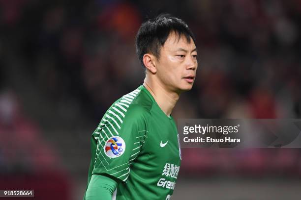 Li Shuai of Shanghai Shenhua in action during the AFC Champions League Group H match between Kashima Antlers and Shanghai Shenhua at Kashima Soccer...