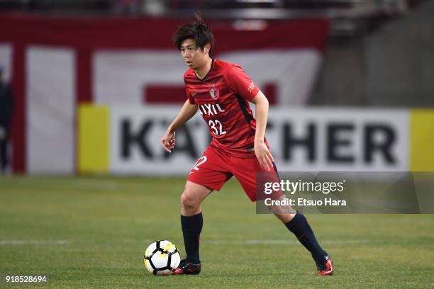 Koki Anzai of Kashima Antlers in action during the AFC Champions League Group H match between Kashima Antlers and Shanghai Shenhua at Kashima Soccer...