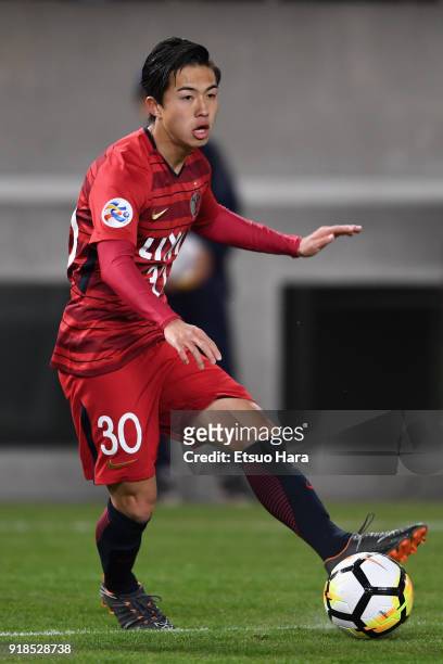 Hiroki Abe of Kashima Antlers in action during the AFC Champions League Group H match between Kashima Antlers and Shanghai Shenhua at Kashima Soccer...
