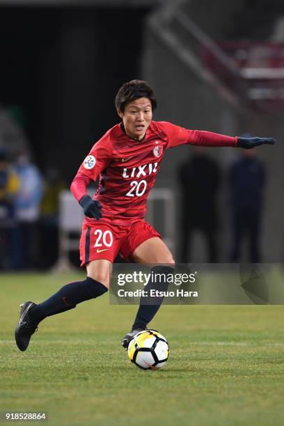 Kento Misao of Kashima Antlers in action during the AFC Champions League Group H match between Kashima Antlers and Shanghai Shenhua at Kashima Soccer...